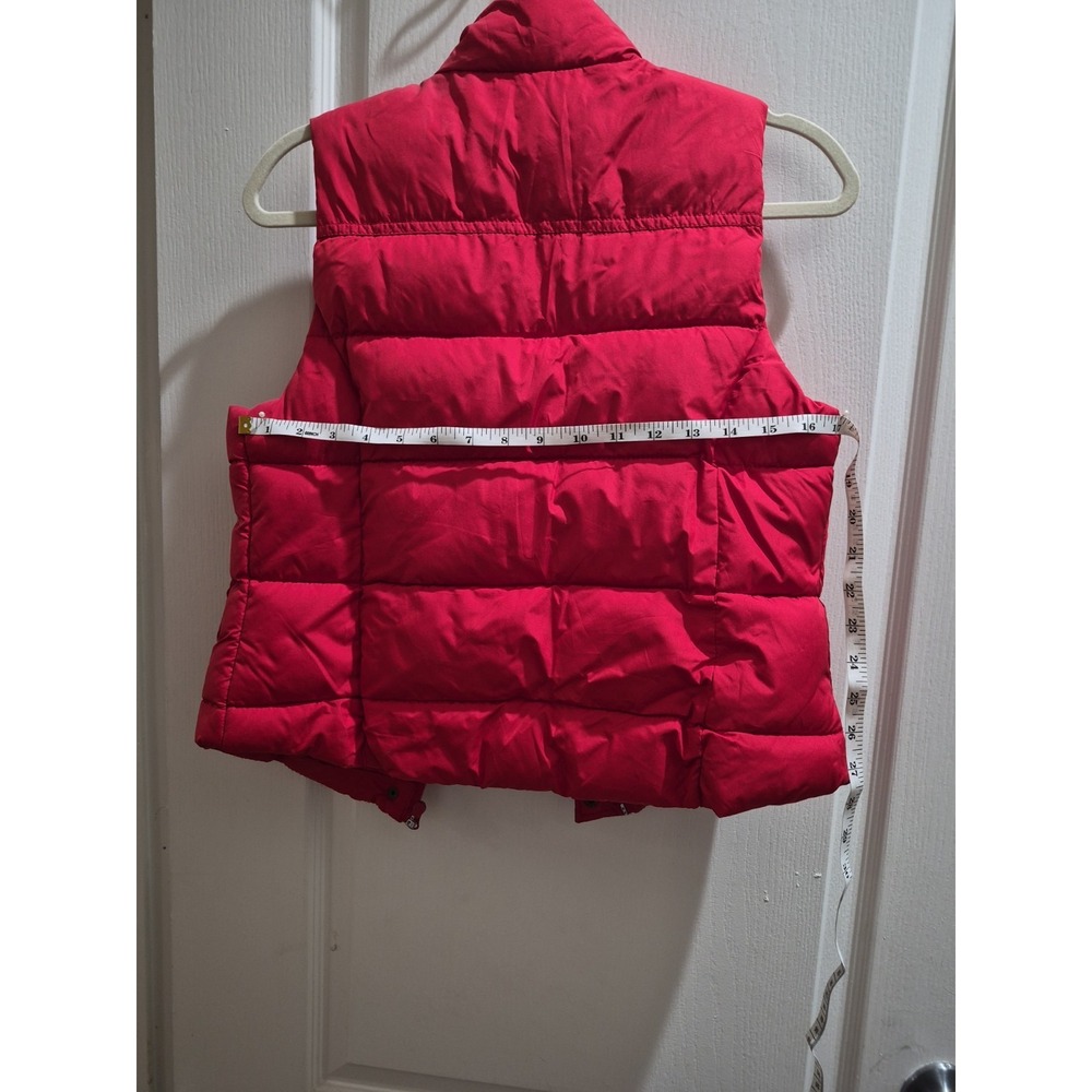 Arizona Jeans Red Puffy Vest Jacket Toggle Zip Closure Pockets Womens Small - Picture 3 of 5